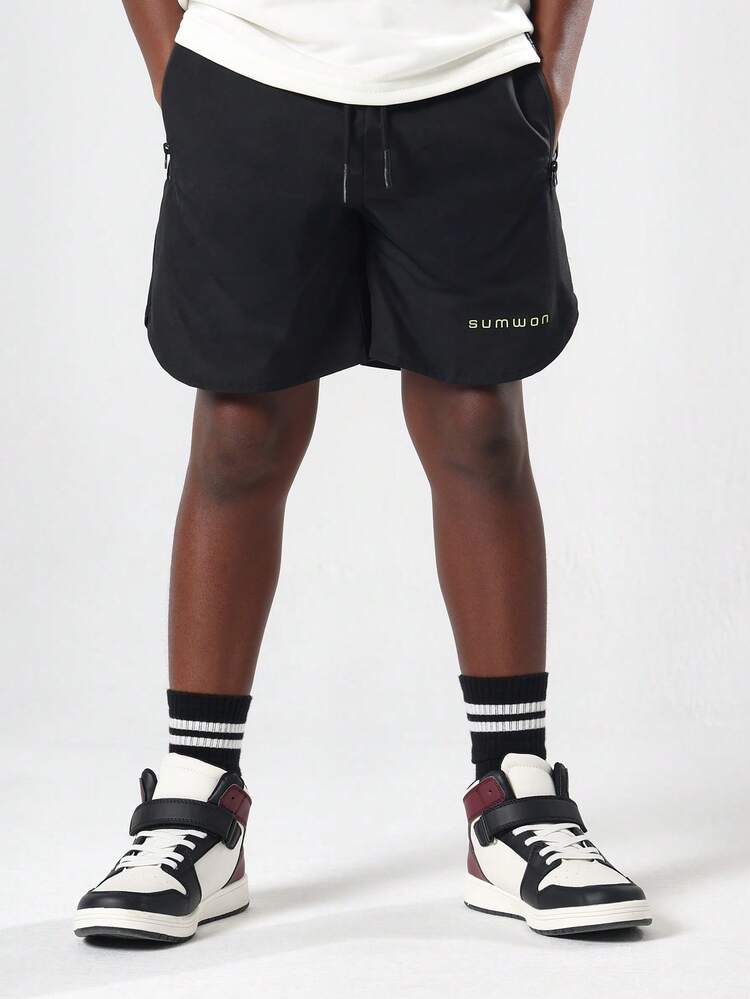 사이드 포켓이 있는 드로스트링 운동 반바지