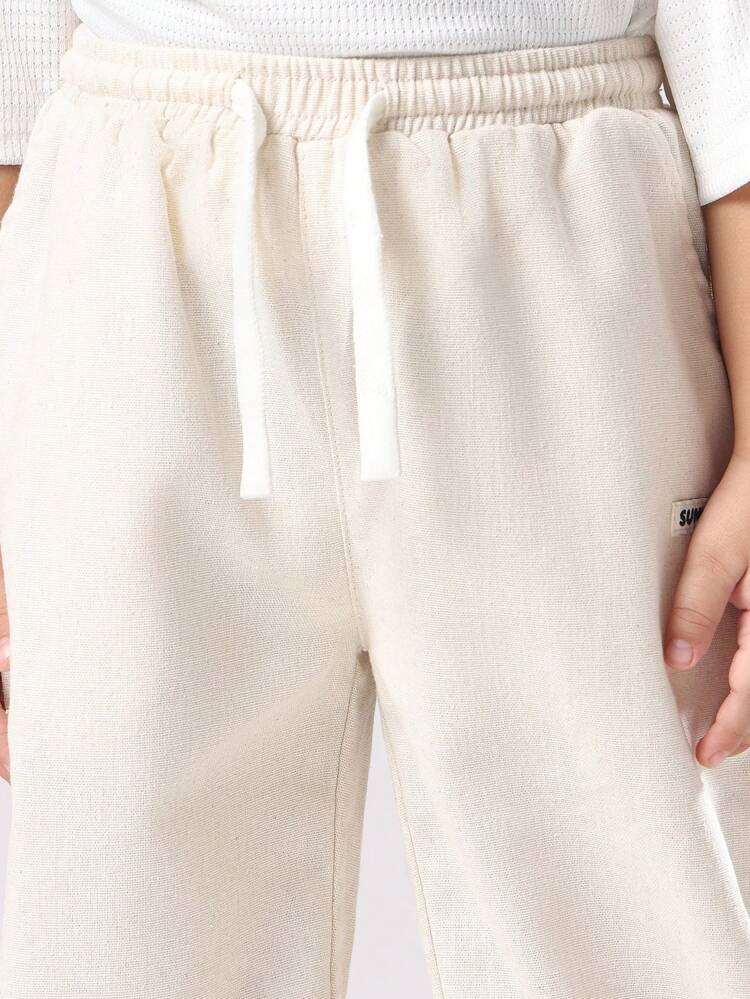 Linen Pull On Pants With Elastic Ankles And Drawstring