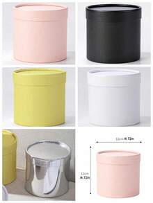 1pc Small Round Bucket Vase Solid Color Flower Arrangement Vase DIY Craft Home Decor Gift Packaging Holiday Christmas Wedding Party Decorations Minimalist Modern Desk Decor Vase For Living Room Office - multicolor - View 4