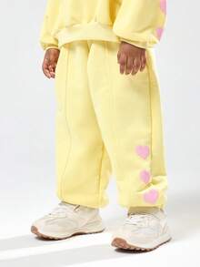 Bộ áo nỉ hai mảnh màu vàng SUMWON dành cho bé gái, kiểu dáng năng động, thích hợp mặc đi chơi mùa đông, thu, xuân, đi nghỉ mát. - Màu vàng - Xem 4