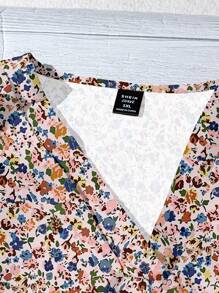 SHEIN Clasi 大码女式休闲碎花简约衬衫，适合夏季 - 白色 - 查看 4