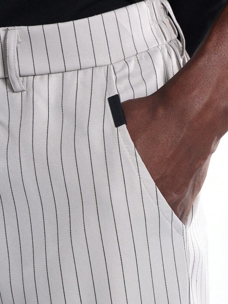 Pinstripe Flare Fit Trousers With Classic Tailoring