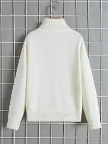 SHEIN 青少年男孩休闲舒适百搭高领毛衣