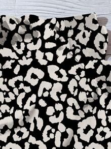 EMERY ROSE Chemise ample imprimé léopard, unie et décontractée, convenable pour l'été