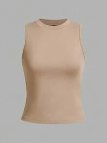 SHEIN LUNE 3件装女士圆领刺绣马匹紧身吊带背心，黑/白/灰三色可选，适合秋季作为打底衫穿着，3件装修身女式上衣 - 彩色 - 查看 9