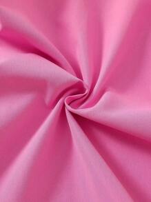 3 件女童套装：白色长袖圆领 T 恤 + 串珠粉色背心 + 宽松松紧腰阔腿裤，适合日常、通勤、休闲装、返校季、所有季节 - 粉色 - 查看 9