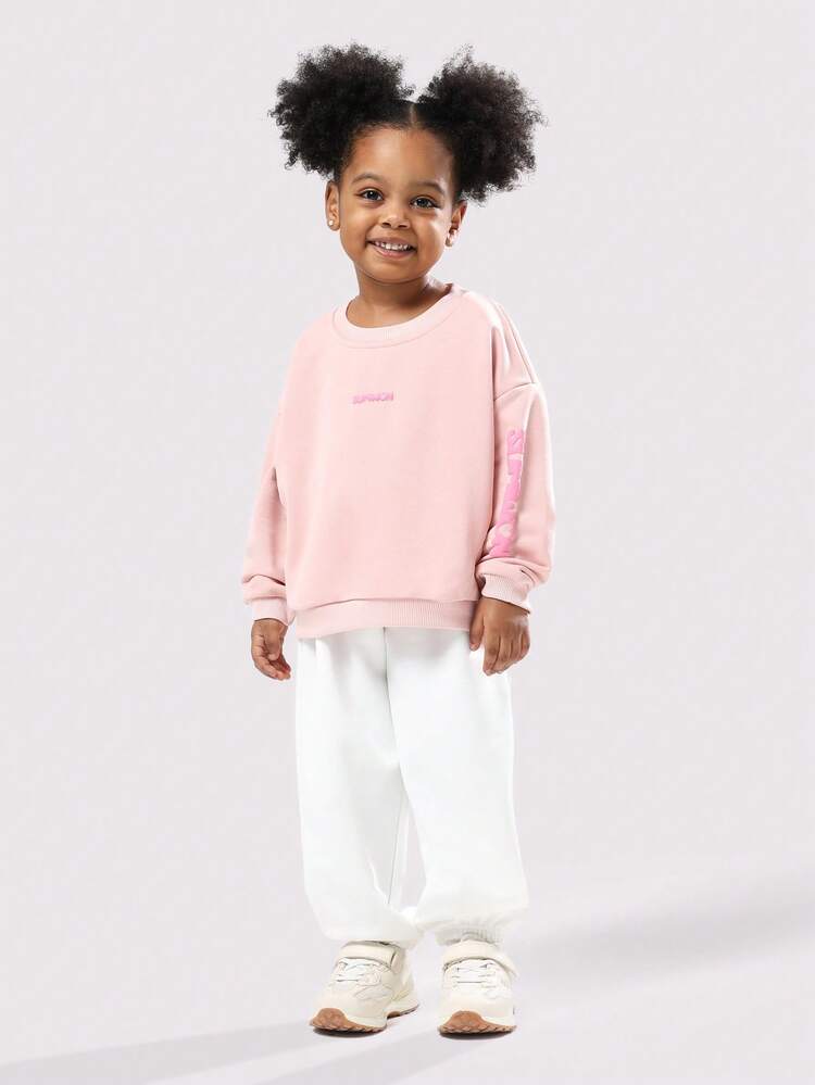 Bluza oversize z okrągłym dekoltem i nadrukowanym logo