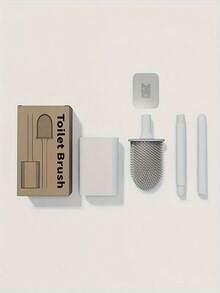 SHEIN 1 件装软硅胶马桶刷，带可拆卸手柄，免钻孔壁挂式马桶清洁器（带底座），浴室清洁工具 - 彩色 - 查看 13