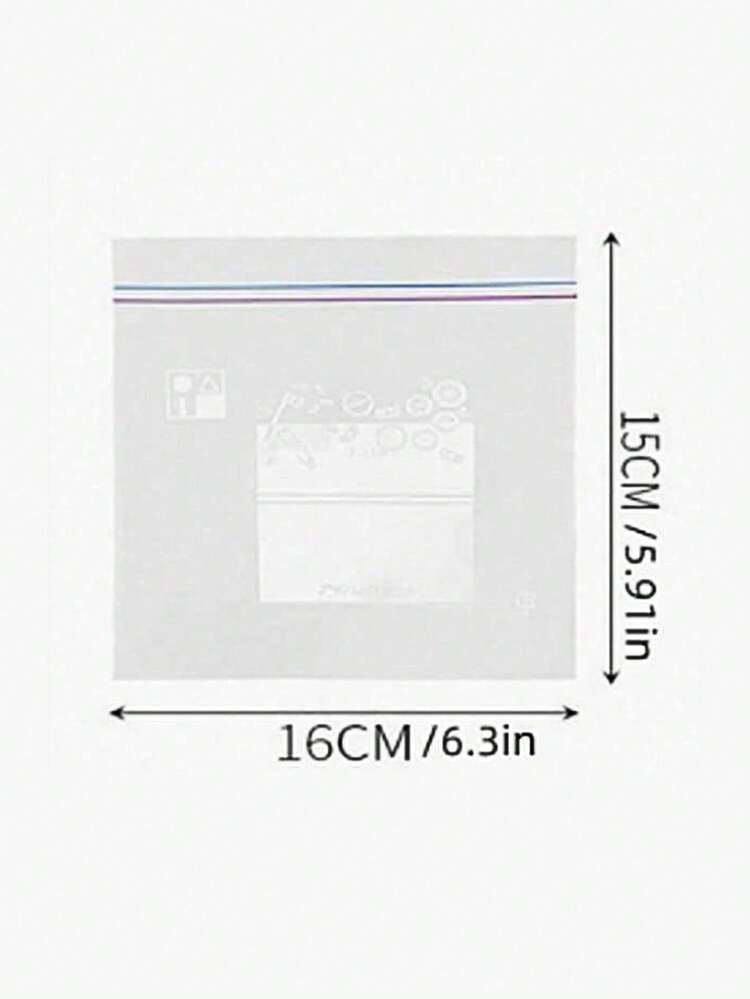 SHEIN 1件装可重复使用保鲜袋厨房蔬菜水果谷物冷藏储物袋多尺寸食品密封袋冰箱保鲜食物密封袋（袋子图案随机） - 白色 - 查看 10