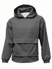 SHEIN 青少年男童休闲舒适百搭大口袋连帽夹克