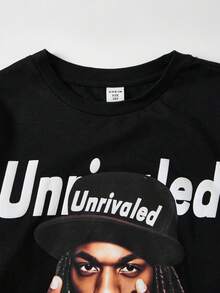 Bolty 一件式青少年男童休闲运动学院风圆领长袖T恤，涂鸦图案，适合儿童返校、生日派对、晚宴、演出、婚礼、洗礼、开幕式等场合，日常穿着也十分合适，适合上学、旅行、运动，也适合秋冬季节。Y2K慢跑裤哥特街头风黑色复古秋季 - 黑色 - 查看 7