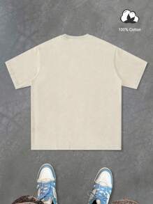 Rick and Morty X Manfinity PAVTROS 男士字母与卡通图案圆领纯棉短袖T恤，夏季街头潮流