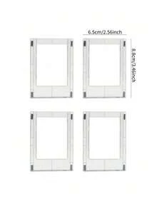 简约多功能冰箱贴和装饰贴纸情人节、情人节婚礼、生日、相框、亚克力冰箱磁性相框、亚克力照片相框、双面照片冰箱磁铁相框、透明图片展示框、万圣节装饰 - 白色 - 查看 9