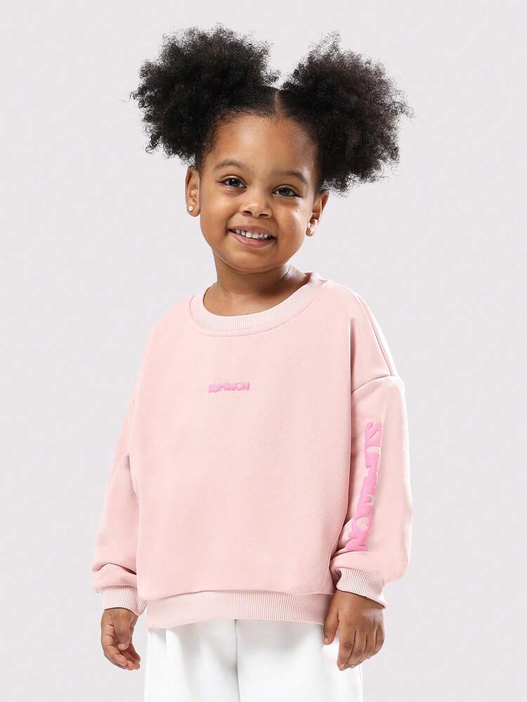 Bluza oversize z okrągłym dekoltem i nadrukowanym logo