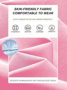 Eassivo Eassivo Women's Yoga Fitness Workout T-Shirt, Tight-Fitting, Commuting Casual With Side White Stripes, Sexy & Comfortable, Suitable For Commuting, Outdoor, Running, Slim Fit Side Mesh Short Sleeve Top Gym Shirts - Baby Pink - View 6