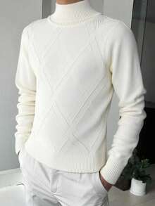 SHEIN 青少年男孩休闲舒适百搭高领毛衣