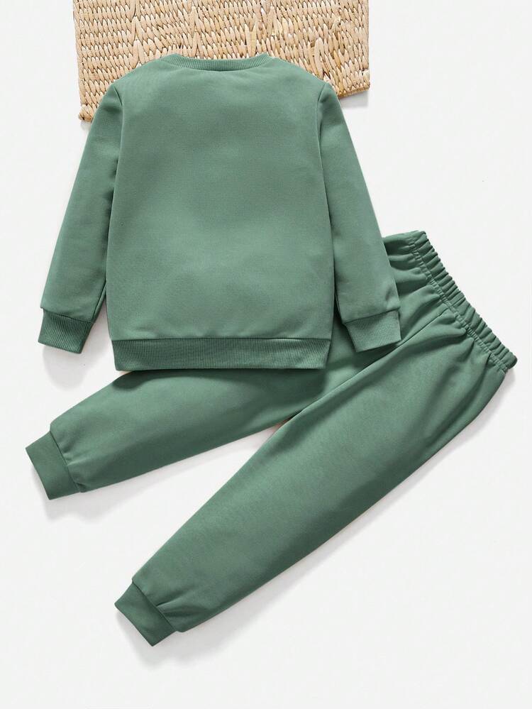 Pull-over Graphique De Lettre Pour Jeune Garçon Et Pantalon De Survêtement