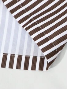 Manfinity EMRG Men's Blue And White Stripe Short Sleeve Shirt & Shorts Set,Oversized Boxy Fit,Summer Casual Vacation Street Style,Matching Set With Pockets Gift - Multicolor - View 8