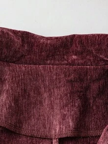 SHEIN Clasi 大码女式夹克，休闲中式风格，适合派对、聚会、街头、度假、圣帕特里克节、复活节、情人节、圣诞节、感恩节、舒适、宽松、百搭、修身、春夏、独立日 - 酒紅色 - 查看 5