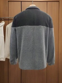 Manfinity Dauomo Chaqueta casual y versátil para hombre con parches de colores contrastantes, para otoño/invierno - Multicolor - Ver 3