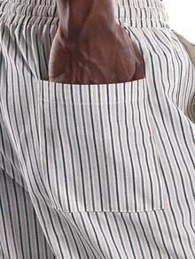 SUMWON Quần ống rộng ống loe họa tiết kẻ sọc, cạp chun, nhẹ, thoải mái cho mùa hè, quần palazzo mặc đi biển mùa xuân thu, đồ mặc nhà nghỉ dưỡng - Nhiều màu - Xem 6