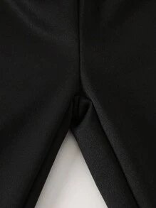 Conjunto de 2 peças de moletom esportivo de malha com estampa de números e blocos de cores para meninas adolescentes e calças cargo com bolso lateral, roupa casual para o dia a dia - Preto - Ver 6