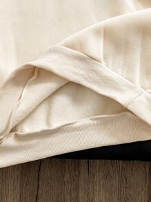 年轻女孩基本款圆领羊毛衫 - 白色