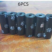 SHEIN Extra Thick Dog Poop Bags - Leak Proof & Waste-Free Pet Waste Bags For Outdoor Adventures, Camping & Travel (Convenient & Portable For Dog Owners, Random Roll Core Does Not Affect Quality) - Black - View 9