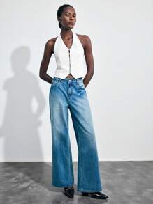 Maija 2025 休闲都市露背深V领露背大蝴蝶结吊带女式背心，适合初秋休闲度假 - 白色 - 查看 4