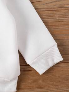 2件套女童加厚抓绒圆领卫衣和打底裤套装，印花T恤，冬季服装，秋季时尚连帽衫，猫咪爱心图案