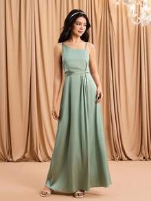 Rochie din satin cu un singur umăr, cu bretele spaghete și crăpături înalte, elegantă pentru nunți, bal, petrecere de ziua de naștere, Crăciun, Halloween, întoarcerea la școală, sezonul absolvirii