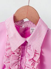 1pc Young Girl's Sweet Plaid Patchwork Long Sleeve Shirt Dress, With Hidden Zipper Design At Back, Comfortable & Cute Dress Suitable For Family Gathering, Outing, School And Other Occasions - Multicolor - View 6