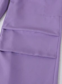 Sparklyn Bộ 2 món đồ họa hoạt hình anime cho bé gái tuổi teen, vải thoải mái, thể thao ngoài trời, đường phố, trang phục hàng ngày, trở lại trường, áo phông và quần ống rộng - Màu tím - Xem 4