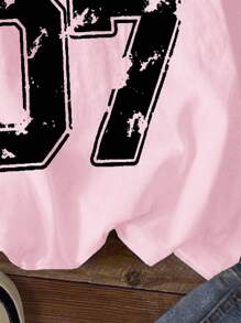 Áo thun dệt kim cỡ lớn in chữ số và thắt nút đơn giản, phong cách Punk dành cho nữ sinh trung học, phong cách tối giản, ngọt ngào, phong cách đường phố, phong cách Punk, áo thun Jersey số 07, thích hợp cho mùa hè, mùa tựu trường, áo, áo sơ mi, áo phông, quần áo nữ sinh trung học, áo phông in hình, phong cách Downtown Girl Aesthetic - trắng - Xem 5