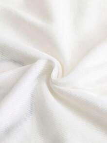 女婴3件套可爱卡通草莓和兔子图案丝带蝴蝶结装饰荷叶边圆领短袖针织睡袍套装 - 彩色 - 查看 3