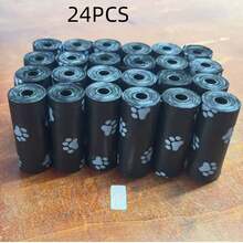 SHEIN Extra Thick Dog Poop Bags - Leak Proof & Waste-Free Pet Waste Bags For Outdoor Adventures, Camping & Travel (Convenient & Portable For Dog Owners, Random Roll Core Does Not Affect Quality) - Black - View 7