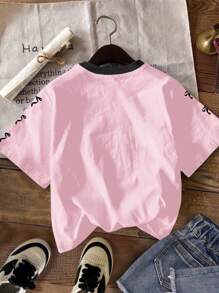 Áo thun dệt kim cỡ lớn in chữ số và thắt nút đơn giản, phong cách Punk dành cho nữ sinh trung học, phong cách tối giản, ngọt ngào, phong cách đường phố, phong cách Punk, áo thun Jersey số 07, thích hợp cho mùa hè, mùa tựu trường, áo, áo sơ mi, áo phông, quần áo nữ sinh trung học, áo phông in hình, phong cách Downtown Girl Aesthetic - trắng - Xem 2