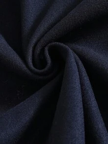 1 件男童羊毛纯海军蓝舒适夹克外套，适合旅行、日常穿着、秋冬、中长款