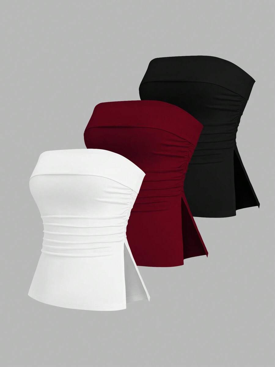 Sweetra 女士休闲百搭抹胸 - 彩色 - 查看 1