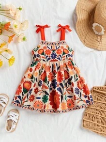 Travachic KIDS Babygirl 可爱花卉印花无袖夏季度假连衣裙 - 彩色 - 查看 5