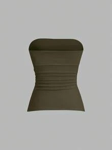 Sweetra 女士休闲百搭抹胸 - 彩色 - 查看 3