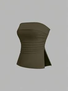 Sweetra 女士休闲百搭抹胸 - 彩色 - 查看 4