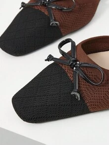 MOTF COLORBLOCK BOW DECOR SLINGBACKS PUMPS - Brown - View 5