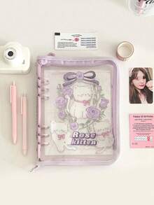 1PC Ins Style A5 Lily Dog Zipper Wrapped Handbook PVC6 Hole Loose Sheet Album, Student Storage Album - Nhiều màu - Xem 14