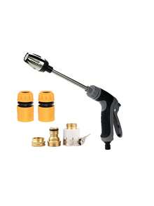 SHEIN 1pc Portable High Pressure Car Water Gun With 3/4 Inch And 1/2 Inch Quick Connect Adapters Multi Functional Garden Hose Nozzle Adjustable Thickened Rod Spray For Car Cleaning And Pet Washing - Multicolor - View 17