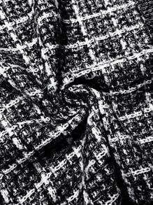 Cárdigan a cuadros casual y de trabajo, talla grande, otoño/invierno - Negro - Ver 4