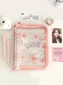 1PC Ins Style A5 Lily Dog Zipper Wrapped Handbook PVC6 Hole Loose Sheet Album, Student Storage Album - Nhiều màu - Xem 15