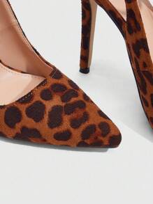 CUCCOO SZL 女士豹纹尖头优雅高跟鞋优雅基础款商务休闲商务时尚万圣节圣诞节迪斯科派对性感夜店坏人秋季 - 棕色 - 查看 6
