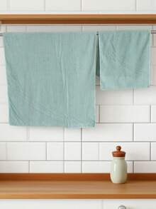 1条（轻薄款）珊瑚绒纯色菠萝图案，轻便毛巾或浴巾。珊瑚绒超细纤维柔软吸水，家用速干毛巾，浴室浴巾。请选择您需要的尺寸 - 薄荷綠 - 查看 3