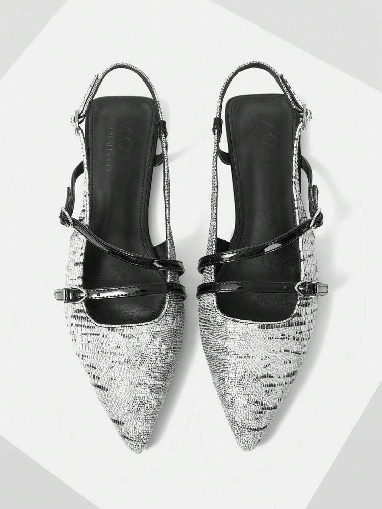 LADIES FASHION PERSONALIZED MULTI-STRAP BACKLESS FLAT LOAFERS, HALLOWEEN